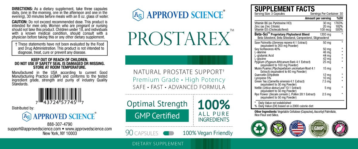 Prostarex Supplement Facts